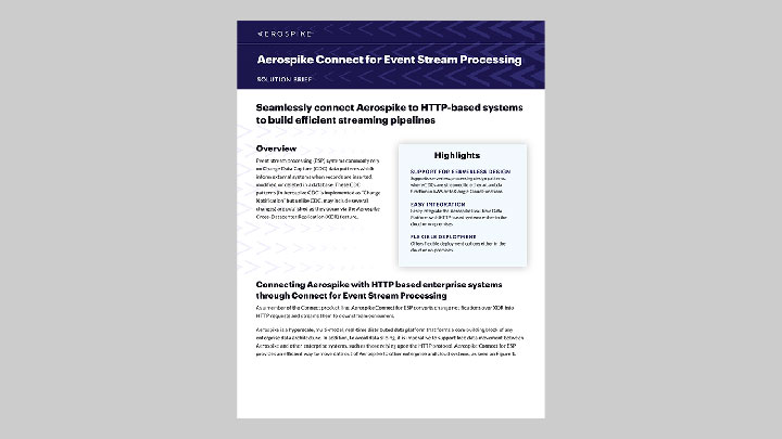 Connect for Event Stream Processing Solution Brief