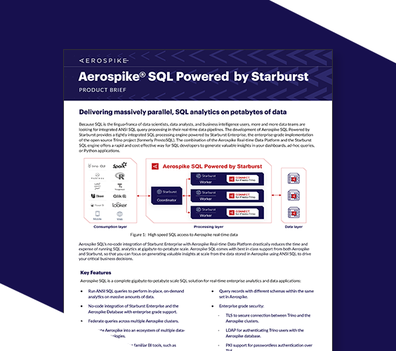 Aerospike® SQL Powered by Starburst Product Brief