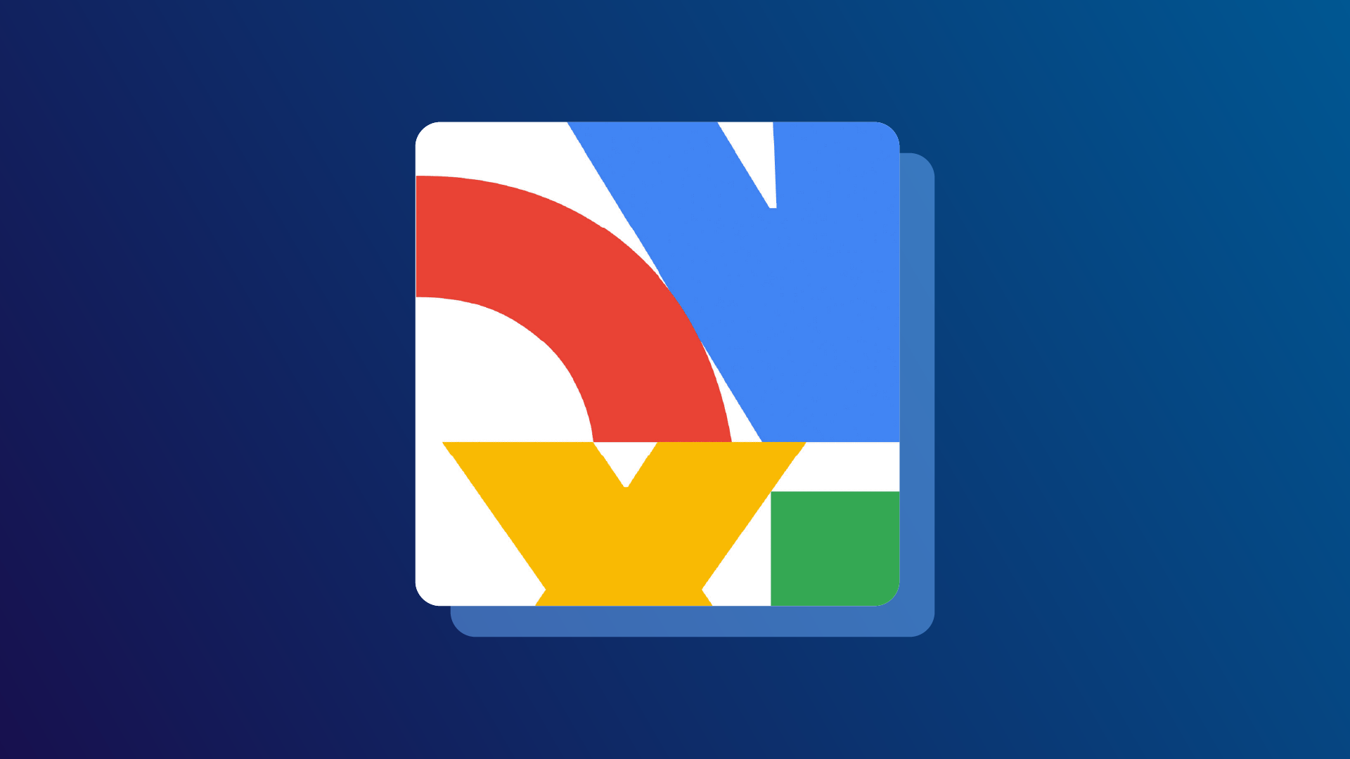 A colorful logo in a square shape with green, red, yellow, and blue colors